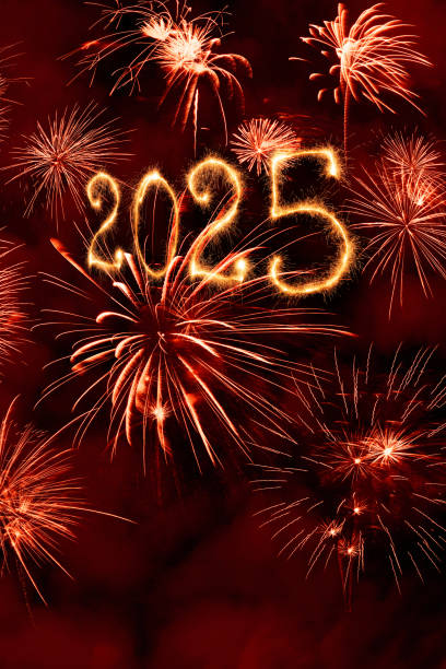 istock Sparkling New Year 2025 with fireworks 1562955134