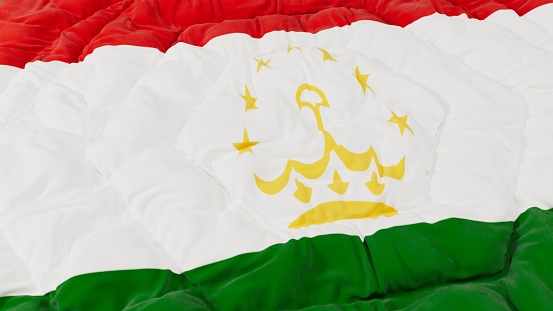 Tajikistan Flag High Details Wavy Background