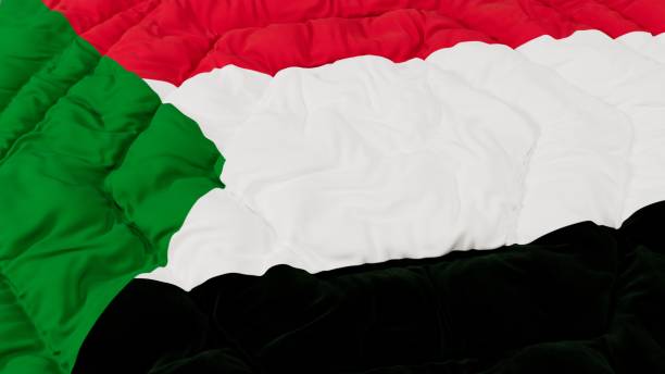 sudan flaga wysokie szczegóły faliste tło - chartum zdjęcia i obrazy z banku zdjęć