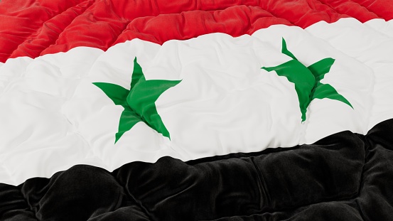 Syria Flag High Details Wavy Background