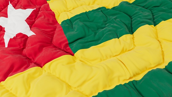 Togo Flag High Details Wavy Background