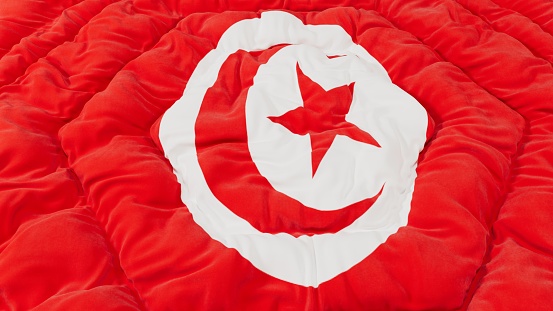 Tunisia Flag High Details Wavy Background