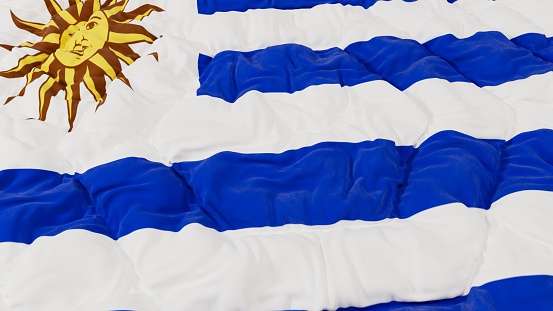 Uruguay Flag High Details Wavy Background