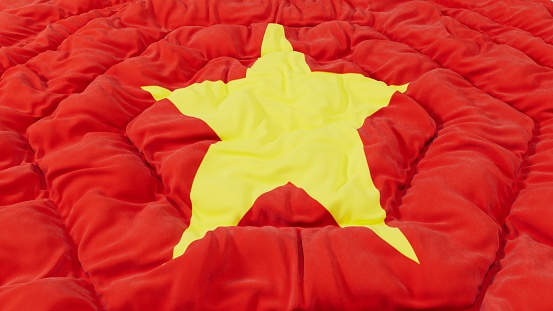 Vietnam Flag High Details Wavy Background