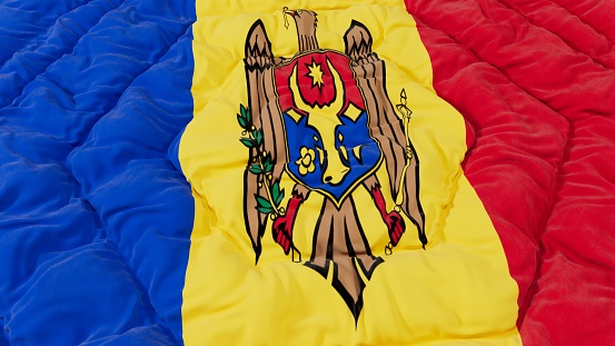 Moldova Flag High Details Wavy Background