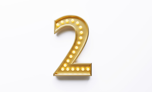 2 two number red 3d numerals sign