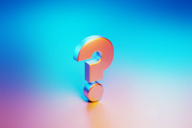 istock Metallic Question Mark Illuminated By Blue And Pink Lights On Blue And Pink Background 1562969681
