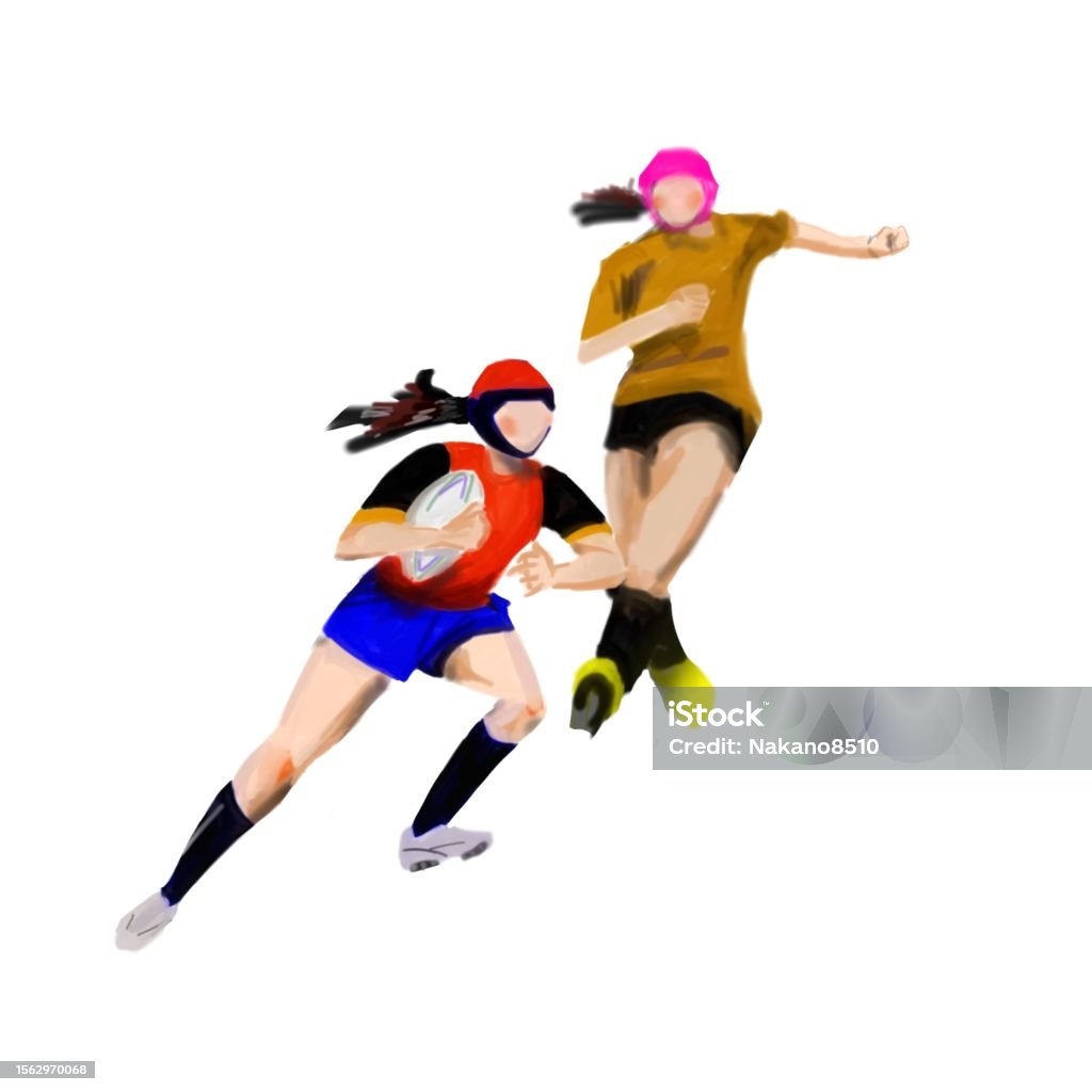 Woman Rugby Drawing Womens Rugby Stock Illustration - Download Image Now - Rugby - Sport ...