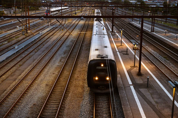 istock High angle view of railroad car in motion 1562974146