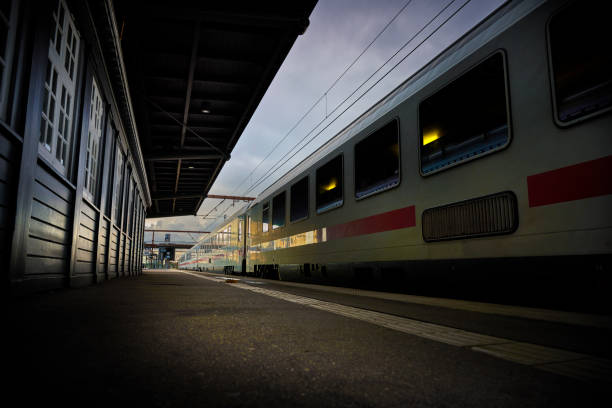 istock Low angle view of train at the station 1562974287