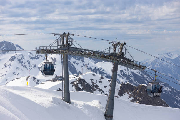 istock Cable car cabins rises up from Rosa Khutor at Sochi, Russia 1562975499