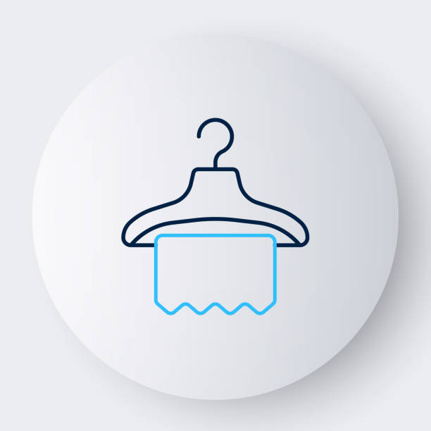istock Line Hanger wardrobe icon isolated on white background. Cloakroom icon. Clothes service symbol. Laundry hanger sign. Colorful outline concept. Vector 1562980844