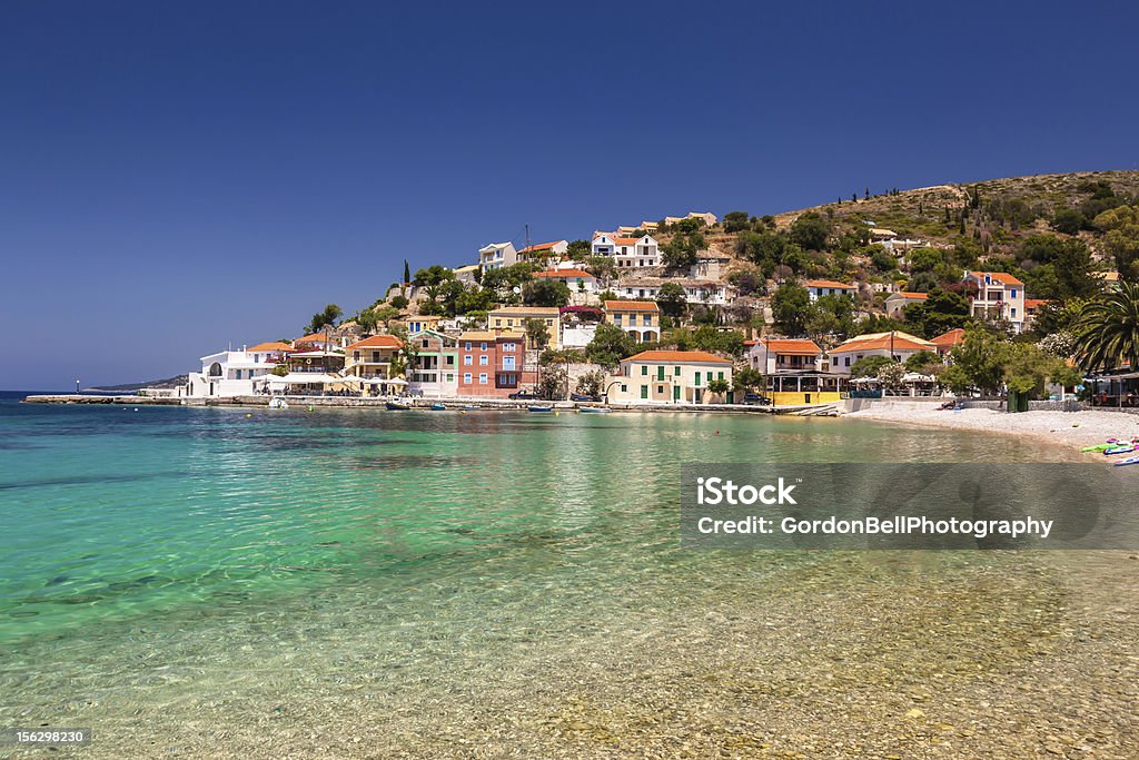 Assos on the Islandof Kefalonia The beach resort of assos Assos - Greece Stock Photo