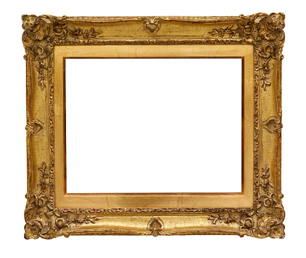 istock Vintage gold wooden picture frame 156299422