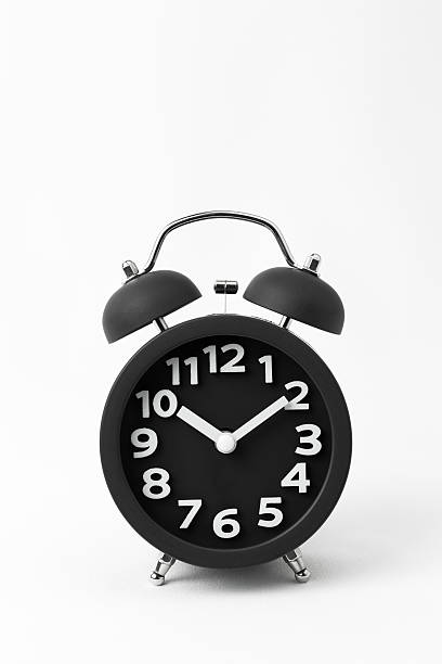 istock black old style alarm clock isolated on white background 156299487