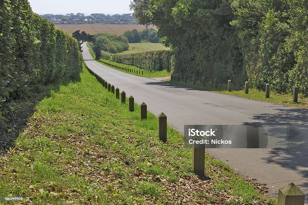 País lane down hill. Sussex. Inglaterra - Foto de stock de Campo royalty-free