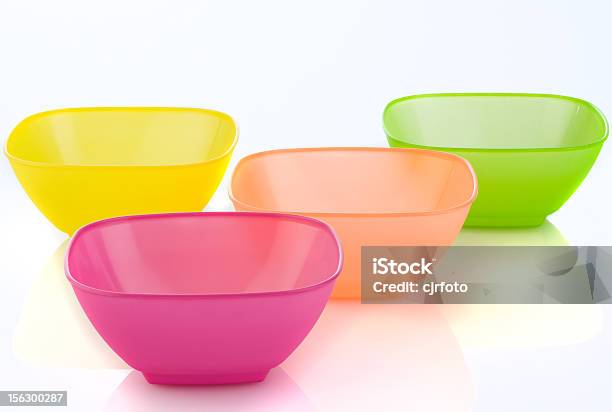 Colorful Plastic Bowls Stock Photo - Download Image Now - Bowl, Container, Crockery