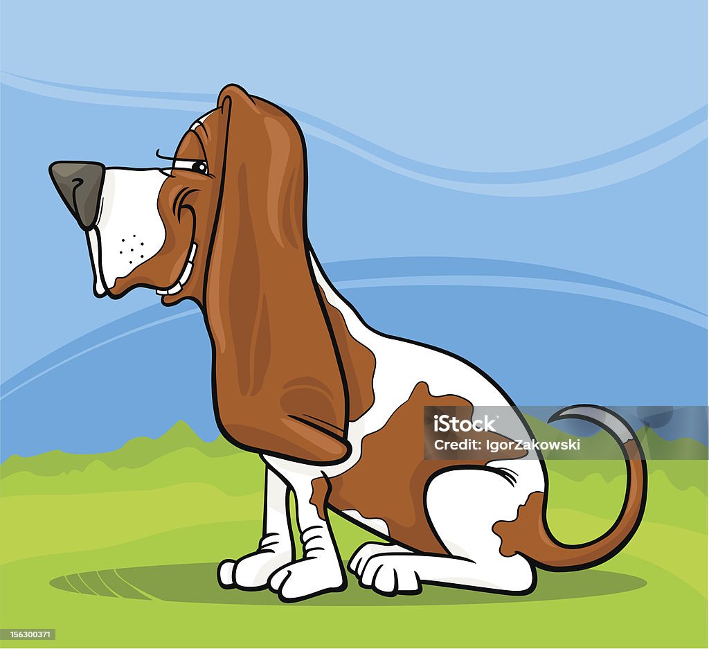 basset cachorro ilustração cartoon - Vetor de Basset - Cão de Caça royalty-free