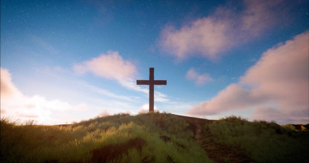 istock One cross on the hill 1563007518
