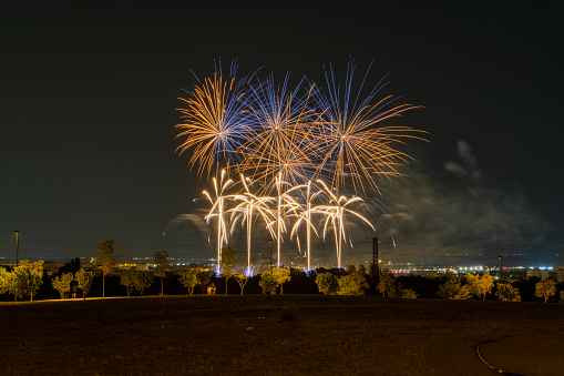 Fireworks of the I National Contest of Pyromusical Shows 2023, on July 21st, 2023 at Getafe, Madrid.