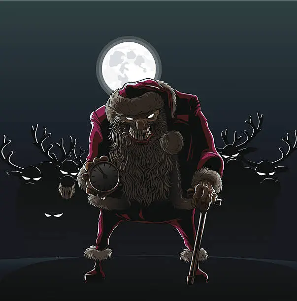 Vector illustration of Devil Santa Claus