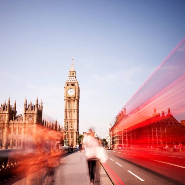 istock Red London bus, Westminster Bridge, Big Ben 156301531