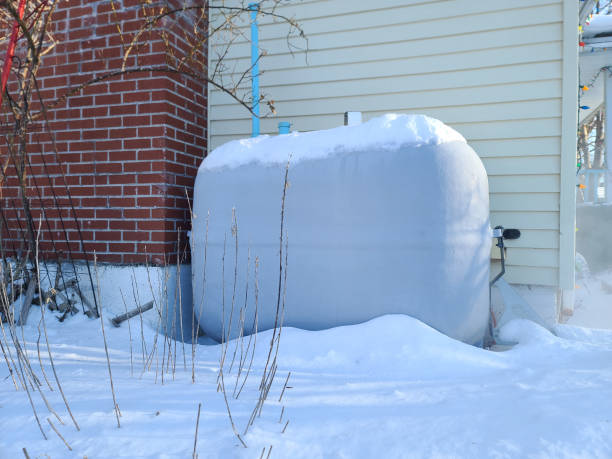 Oil Tank with snow around it