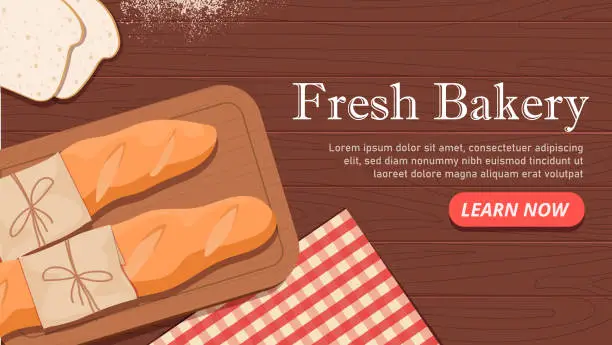 Vector illustration of Fresh bakery landing page vector