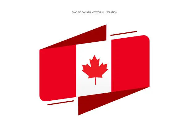 Vector illustration of Flag of Canada, Banner shape flag vector stock illustration