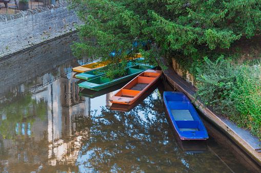 Punts on the river Cherwel. Oxford, Oxfordshire, England