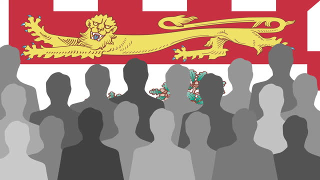 Men revealing Prince Edward Islander flag