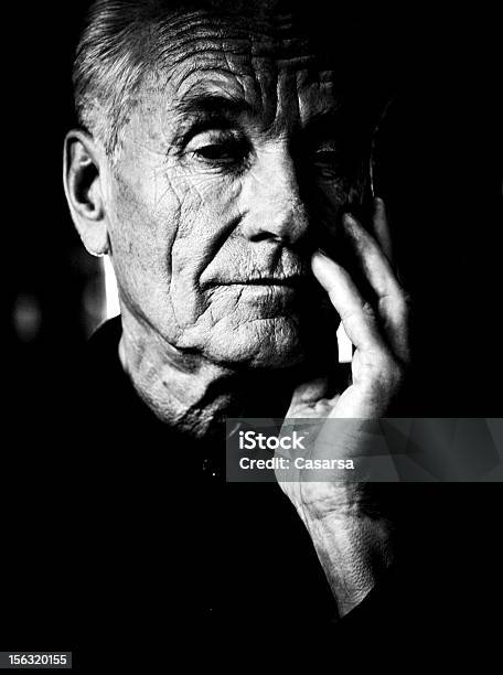 Senior Man Portrait Stock Photo - Download Image Now - Portrait, Senior Adult, High Contrast