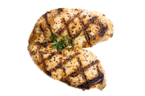 Grilled Chicken Breast Isolated on White