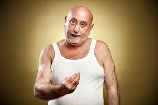 Italian gesture senior adult man series: 
