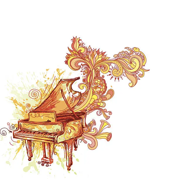 Vector illustration of Piano Illustration