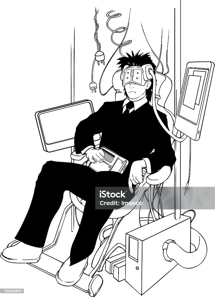 cyber learning future business man cyber learning, original vector illustration Chair stock vector