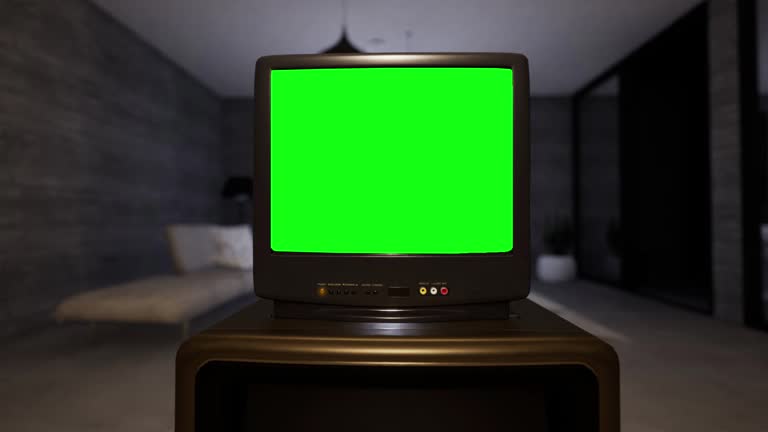 Tv  television  monitor vintage green screen Open