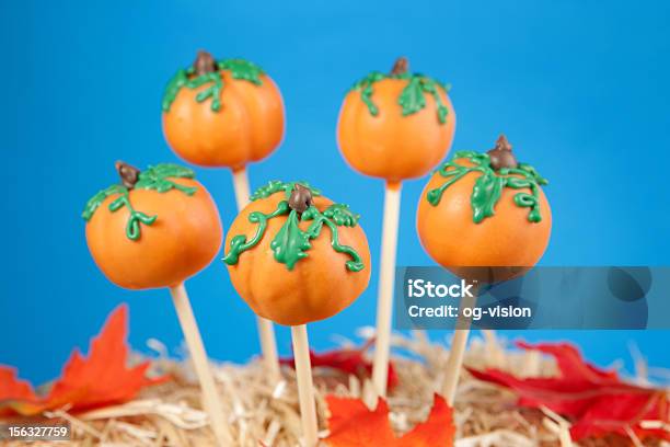 Pumpkin Cake Pops Stock Photo - Download Image Now - Cake Pop, Pumpkin, Autumn