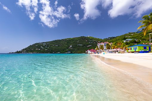 Beautiful shoreline of Cane Garden Bay Beach, Tortola, British Virgin Islands