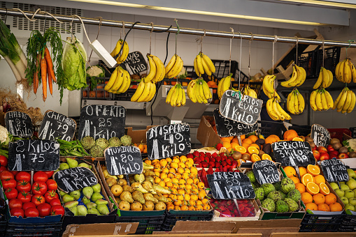 Fruit and Vegetables Market Stall in Spain