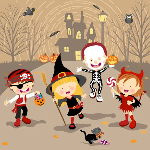 Vector illustration of Halloween Trick or Treat