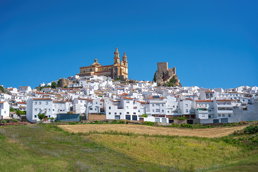 Olvera Skyline with Castle and Church of Nuestra Senora de la Encarnacion - Olvera, Andalusia, Spain