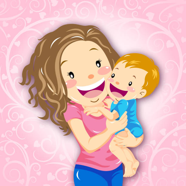 мама и ребенок - beautiful heart shape beauty caucasian stock illustrations