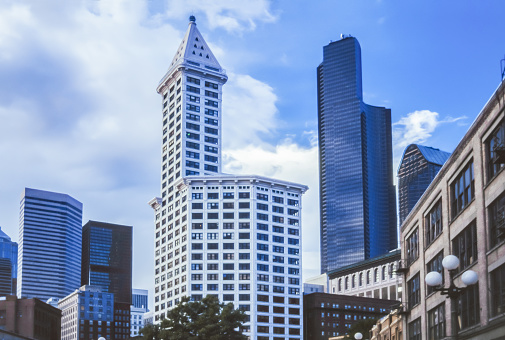 Cityscape of Seattle in 1997.