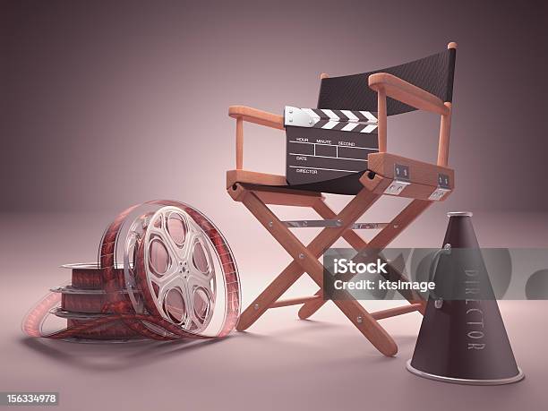 Estúdio De Cinema - Fotografias de stock e mais imagens de Rolo de Filme - Rolo de Filme, Cadeira de Realizador de Cinema, Filme Fotográfico