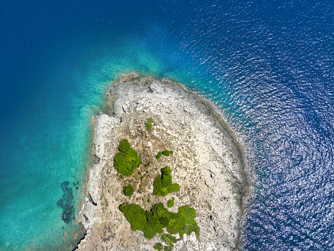 aerial view of a small part of the islet in front of porto ercole tuscany