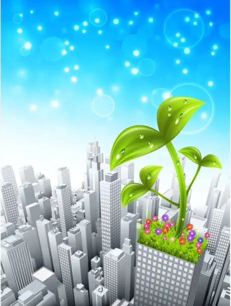 Vector illustration of Green city concept