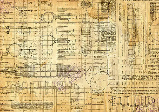 Texture of old paper. Vintage engineering