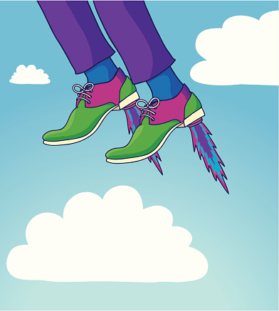 Taking Off in rocket shoes! Great graphic for 