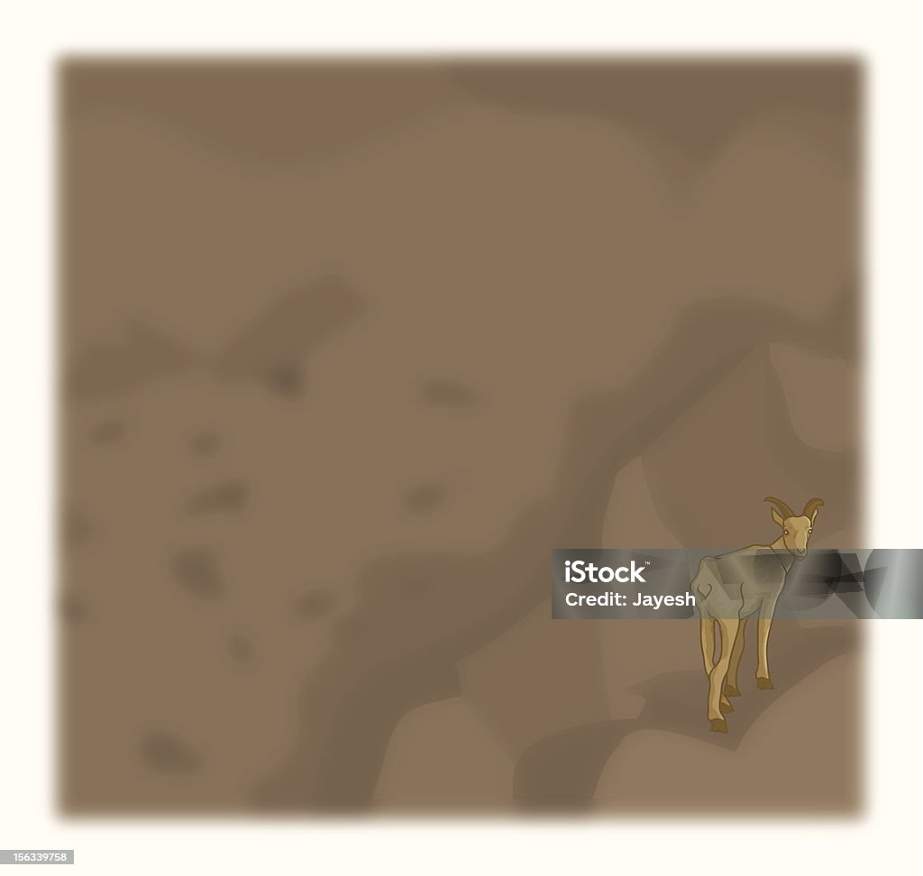 Mountain Goat auf rock - Lizenzfrei ClipArt Vektorgrafik